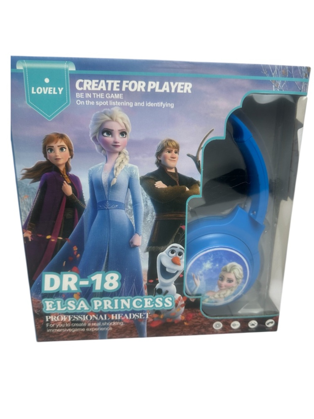 Elsa Princess Blue Kids Headset